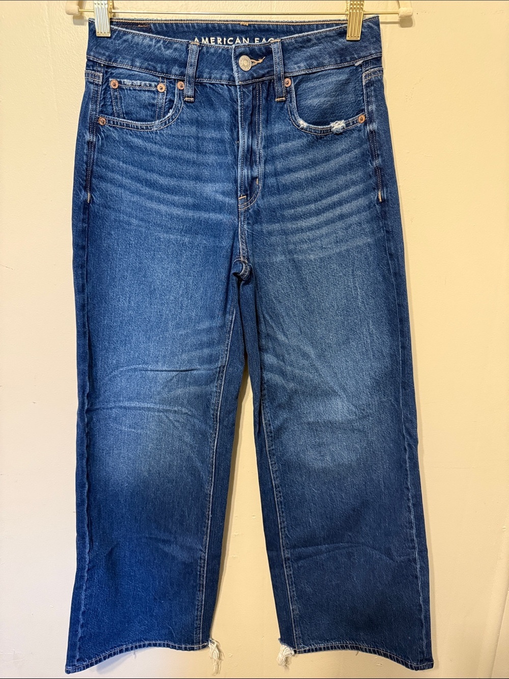 American Eagle Super High Rise Baggy Wide Leg Ankle jeans size 00